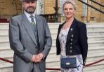 Buckingham Palace garden Party - Cancer Cars Chair Andrew Smith and Vice-Chair Gillian Mitchell