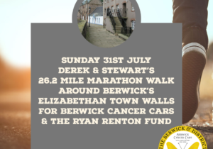 Marathon Walk Around the Berwick Elizabethan Town Walls for Cancer Cars and Ryan Renton
